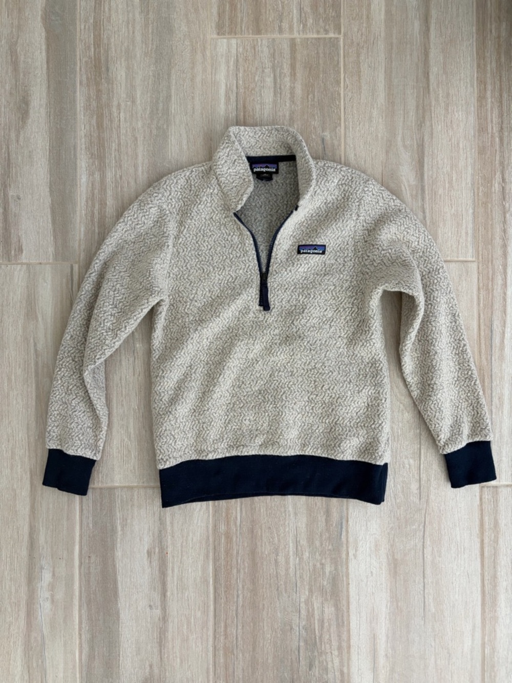 Patagonia Wool-blend Quarter-Zip Pullover in Cream